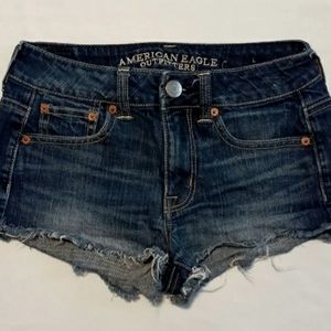 American Eagle Denim Cut Off Shorts Size 0